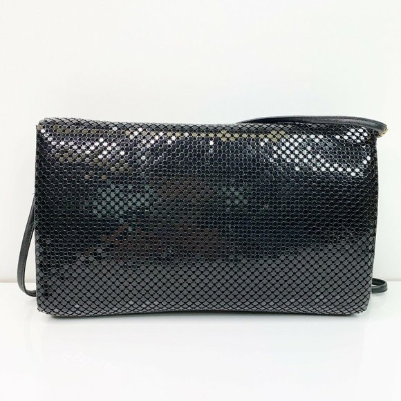Vintage Whiting & Davis Metal Mesh Leather Clutch - Picture 5 of 9